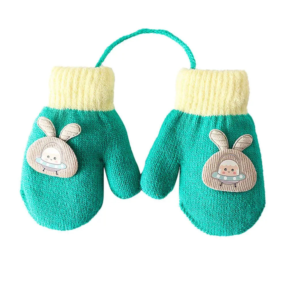 

Outdoor Full Finger Gloves Thickened Rabbit Baby Toddler Children Knitted Gloves Warm Mittens Cartoon Gloves Baby Mittens