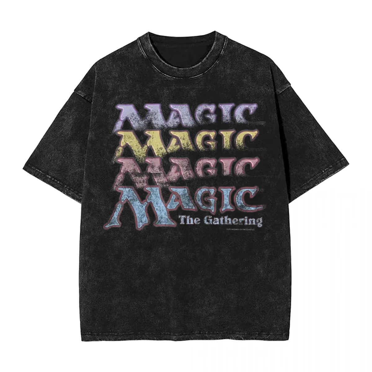 Magic The Gathering Vintage Washed T-Shirt Retro Game Print Unisex Short Sleeve Men Women Harajuku Oversized Streetwear Tops