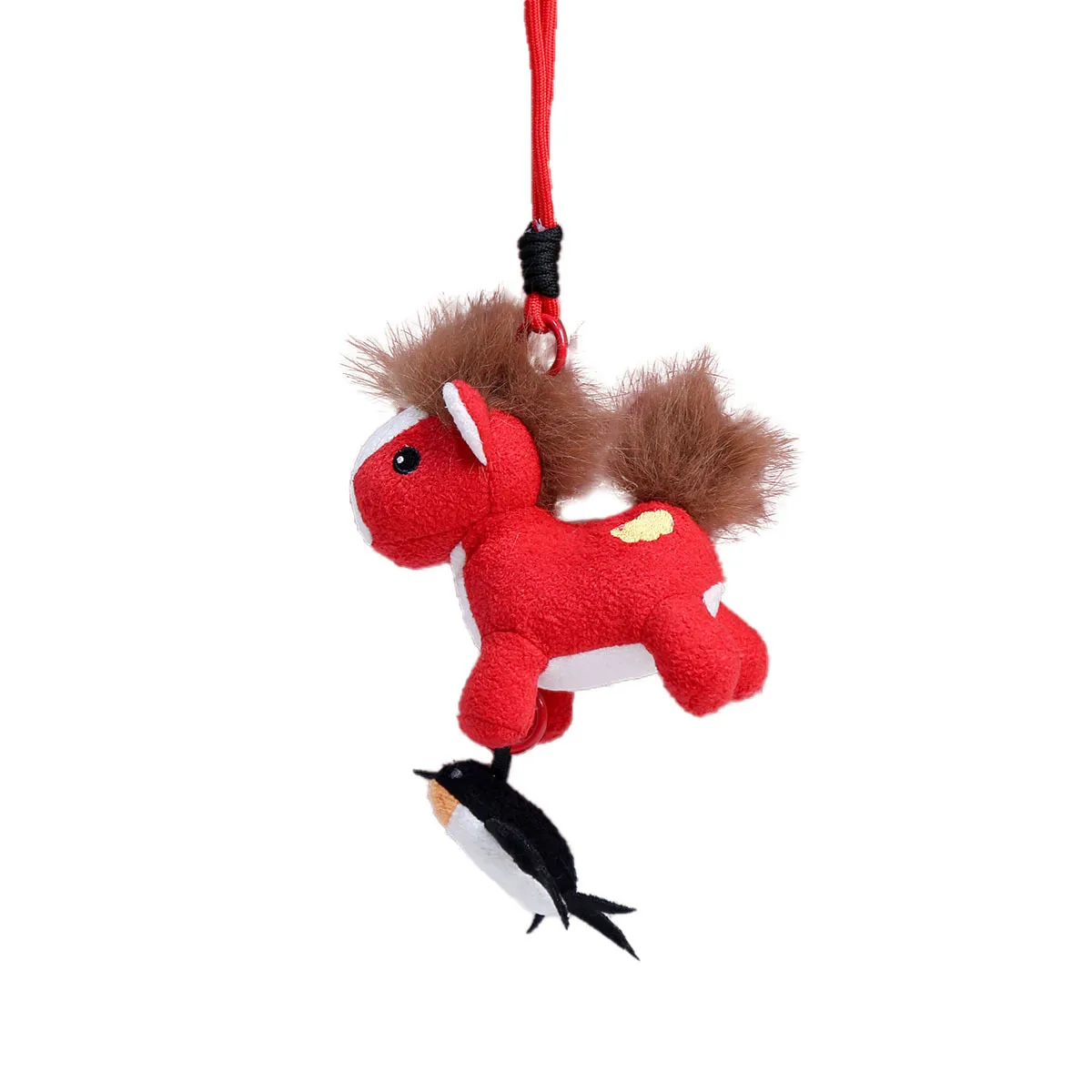 2026 Año del caballo mascota muñeco de peluche colgante lindo llavero simulación Animal Pony Zodíaco caballo muñeco de peluche mochila colgante