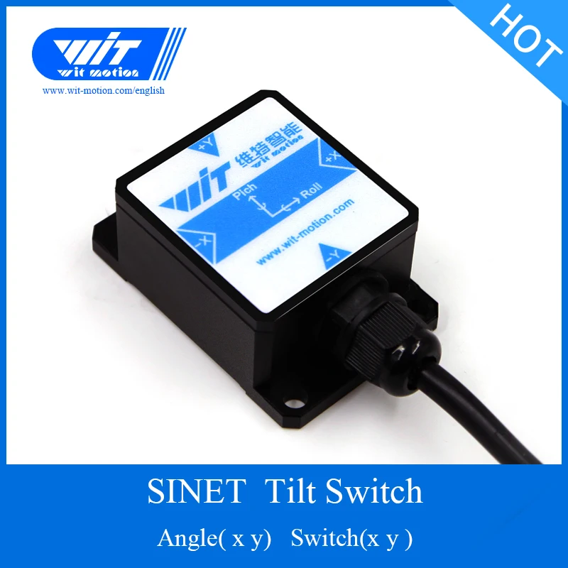 WitMotion SINET Dual-axis AHRS High Accuracy Tilt Angle Alarm Inclinometer, Electronic Output, IP67 Waterproof Anti-Vibration