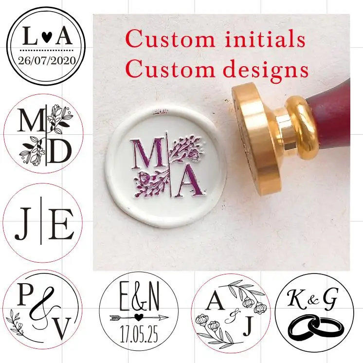 DIY customize double Name 2 initials personalized Letter stamp/Sealing Wax /wedding Wax Seal Stamp Custom invitations envelop