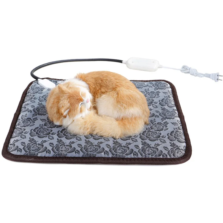 Dog Cat Electric Heating Pad Adjustable Warming Mat Waterproof Heated Blanket With Chew Resistant Steel Cord