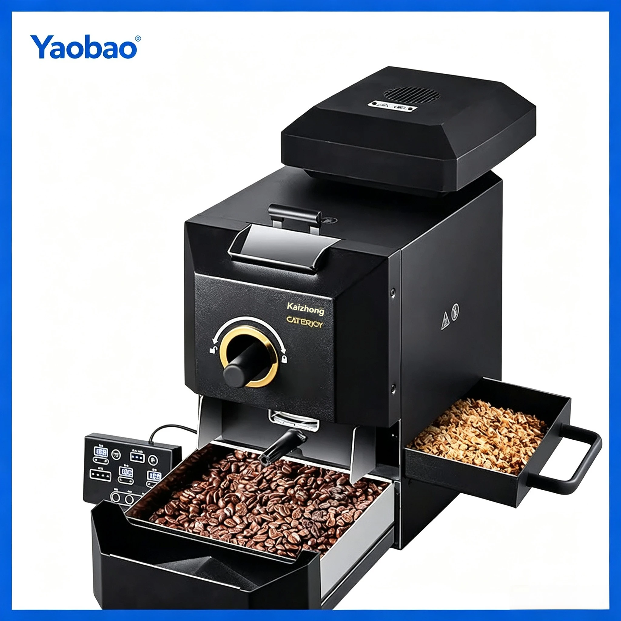 Auto Coffee Bean Roaster Machine For Commercial Use Simulated Direct Fire Roasting Mode Temperature Adjustable 450g Single Batch