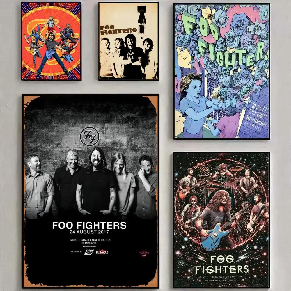 Classic Band Collection Foo Fighters Poster Matte Peel And Stick Self PVC Removable Waterproof Frameless Bedroom Living Room