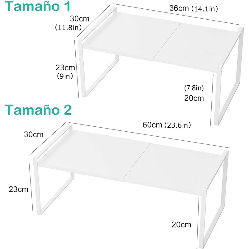 Retractable Shelf Stackable Sliding Rack Organizer Shelfs Kitchen Iron Storage Rack For Cabinets Tableware Countertops For Home