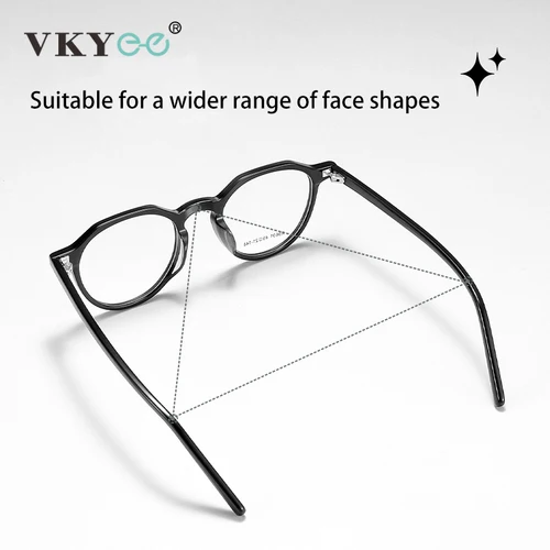 Imagen 2 del producto VICKY moda Simple clásico geométrico marco redondo diseño hombres mujeres Anti-gafas de luz azul prescripción personalizable 9601