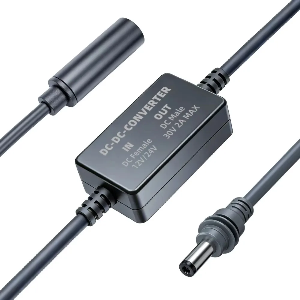12V 24V to 30V 2A DC Boost Converter Cable Power Adapter For Starlink Mini Car Camping Power Supply