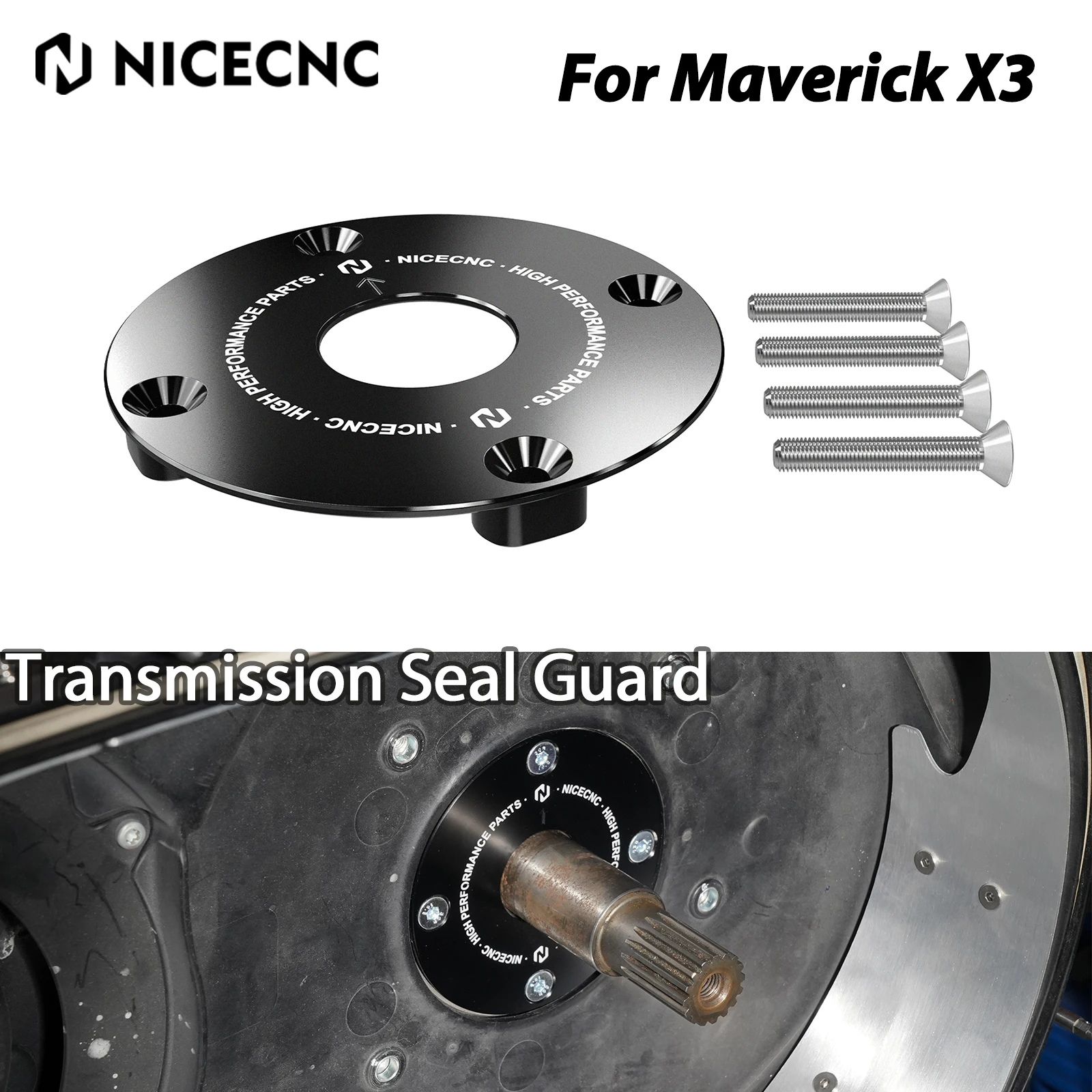 

For Maverick X3 Transmission Seal Guard Aluminum For Can Am Maverick X3 2017-2023 Max R RR 4x4 Turbo DPS UTV Accessories