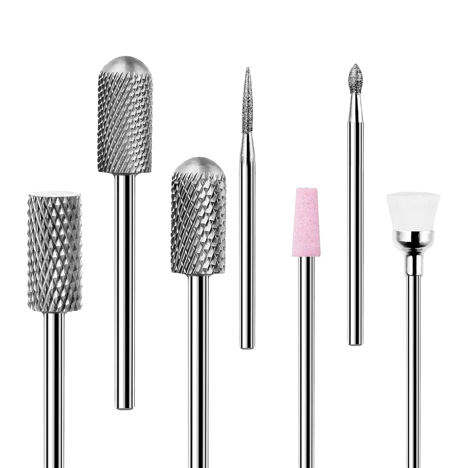 

7pcs 3/32" Shank Nail Drill Bits Set for Acrylic Gel Dip Nails, Manicure Pedicure Tools