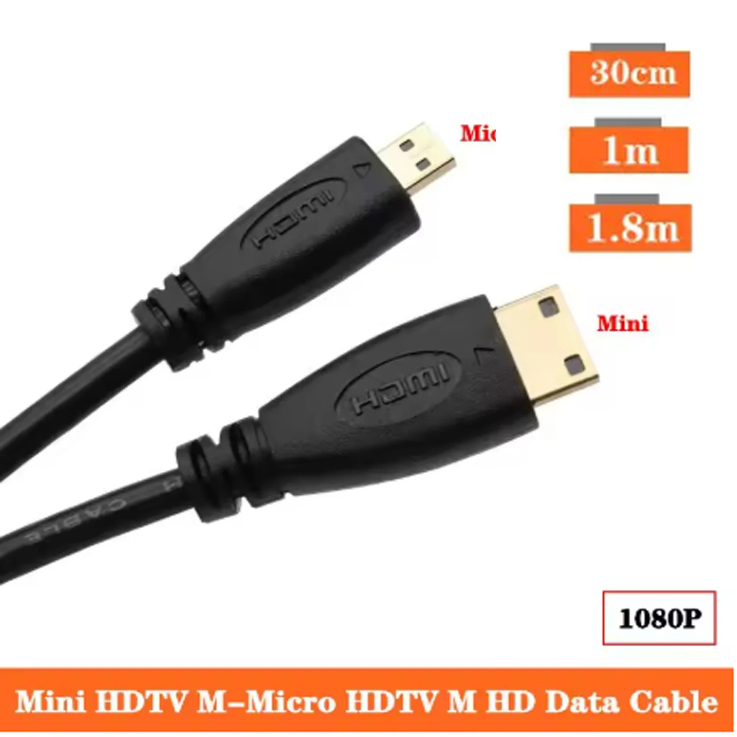 Mini HDMI  Male To Micro HDMI  Male HD Data C To D Compatible Mobile Computer High-Definition Tablet Connection Cable