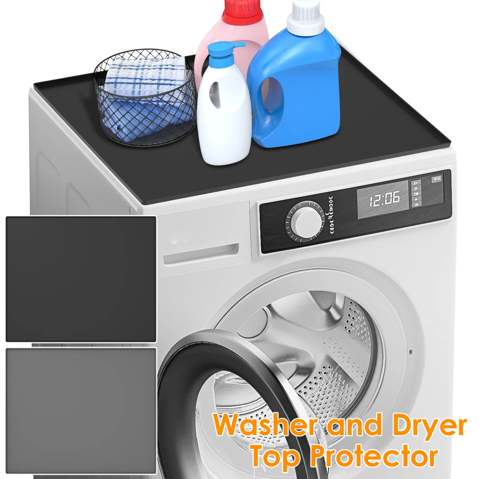 Washer and Dryer Top Cover Silicone Washer Top Protector 23.6×19.7 Inch Washer and Dryer Top Protector Washable Dryer Top