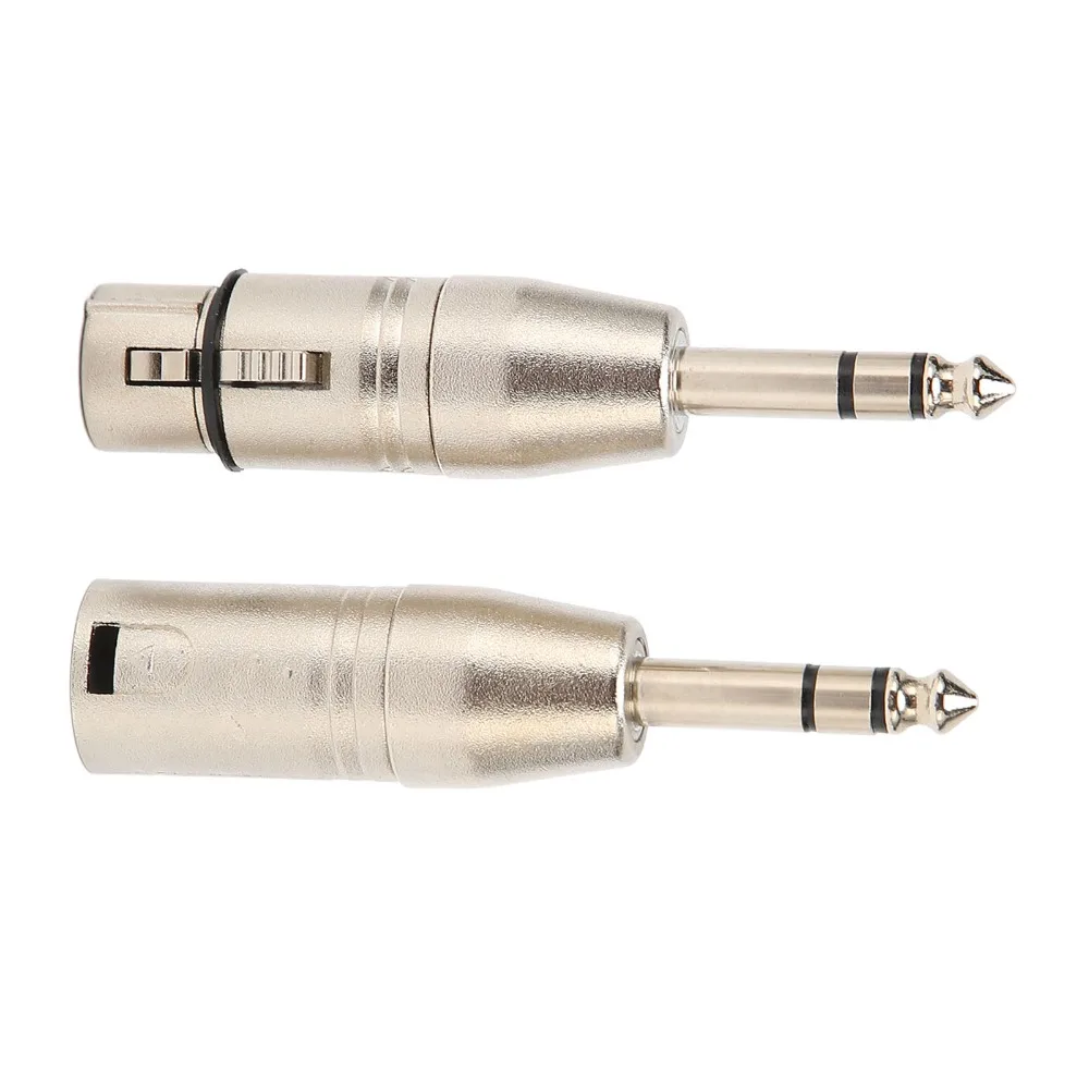 

2Pcs 6.35mm 1/4 Inch TRS to XLR Adapter Stereo Balanced 6.35mm Stereo 1/4 TRS Male to XLR 3Pin Female and Male Music Production