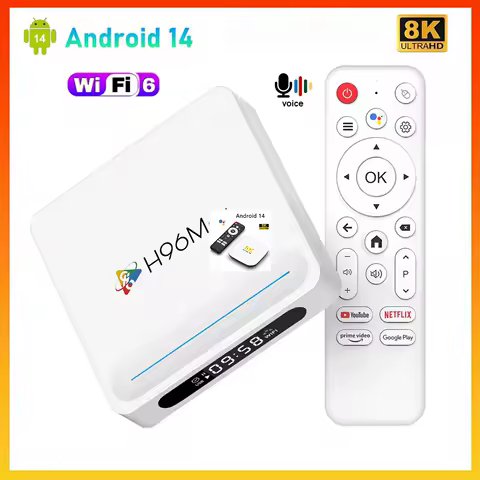 Android 14 TV BOX H96 Max Allwinner H618 Quad Core TV Box 8K 100M LAN Wifi6 BT 5.4 Voice Assistant Media Player Set Top Box