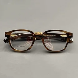 Japanese M-151 handmade prescription glasses retro acetate glasses frame men and women pure titanium square optical glasses fram