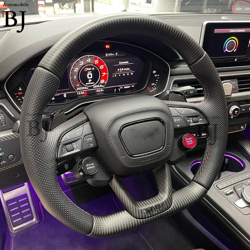 Carbon Fiber LED Steering Wheel Fit For Audi A3 A4 A5 Q3 Q4 Q5 Q7 RSQ3 RSQ4 RSQ5 RSQ7 8Y 2021-2023 Model Customized
