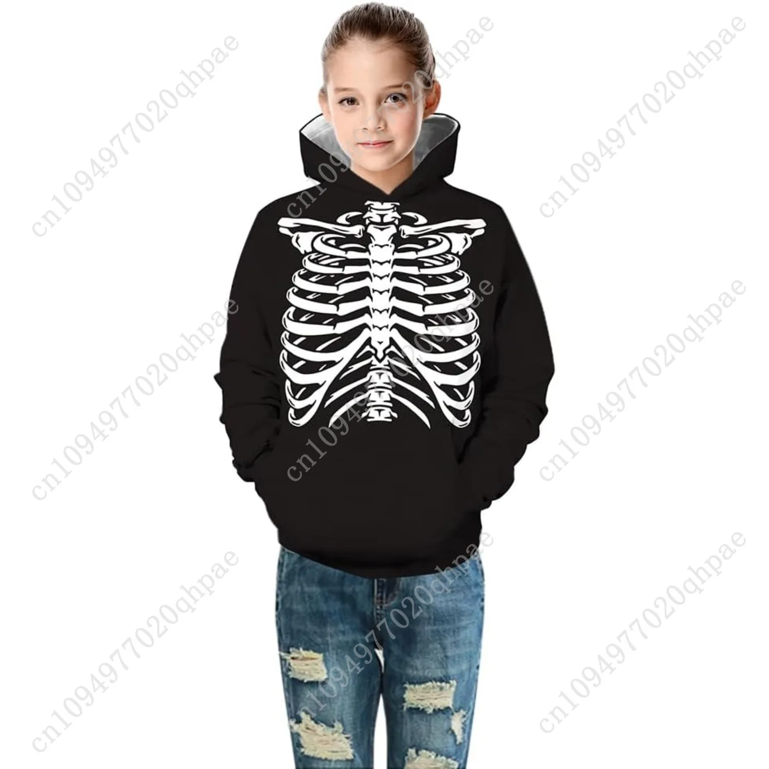 Bluza z kapturem Ainuno dla dzieci, chłopięca i dziewczęca, rozmiary 4-15 lat, zabawne bluzy z kapturem.