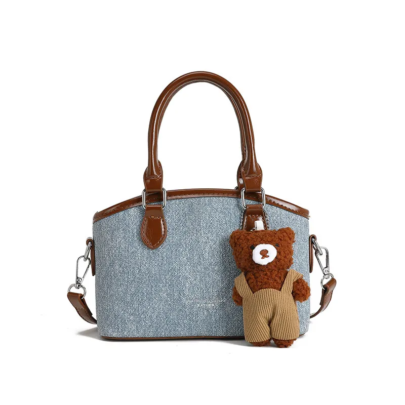 

Ретро-сумка-ведро в стиле Харадзюку из денима, женская синяя сумка-ведро с пэчворком, большая вместительная сумка через плечо, повседневная универсальная сумка-кроссбоди для женщин