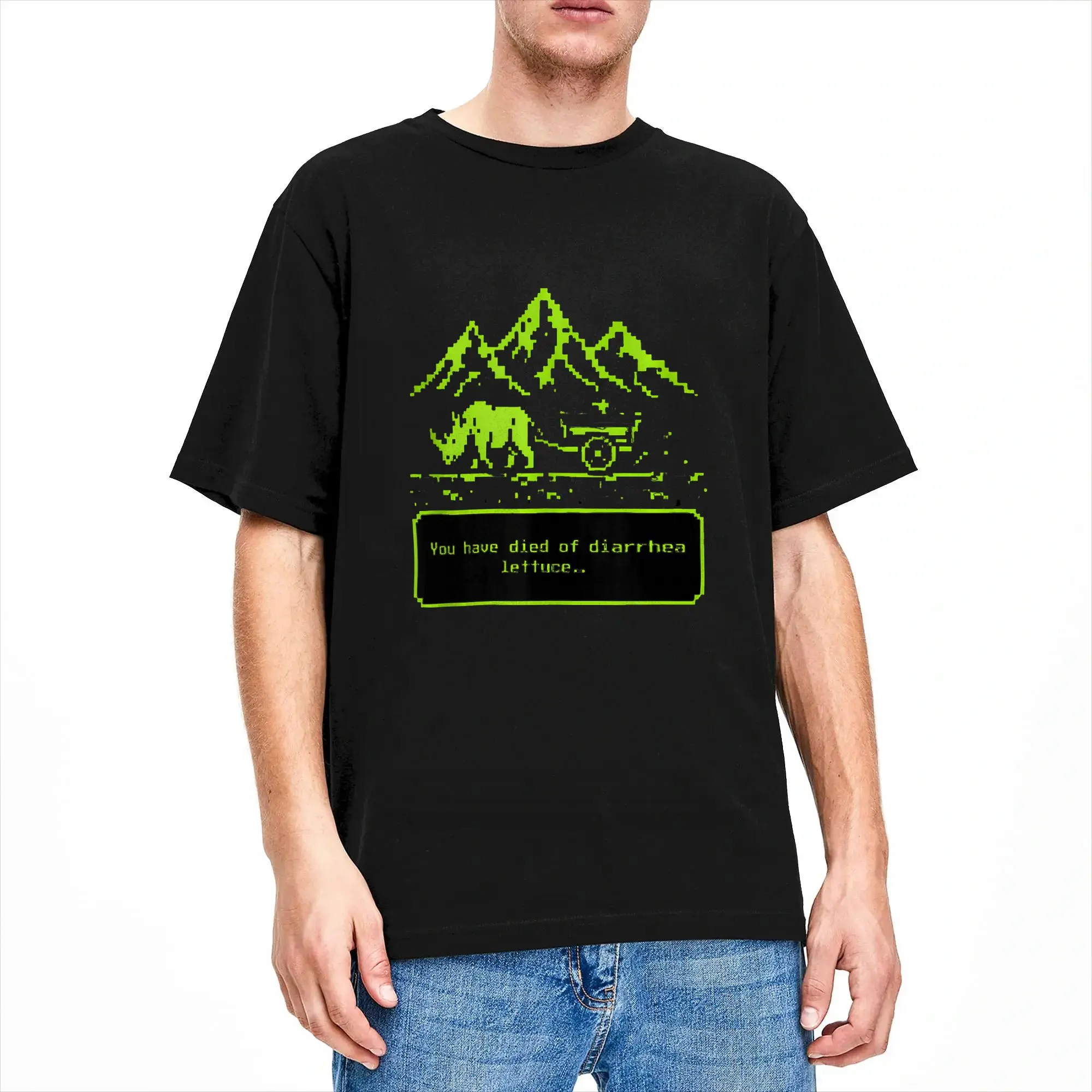 Funny Saying You Have Died Diarrhea Lettuce  Cotton T-Shirt For Man Summer  Y2K Funny T-Shirts Hip Hop Tee Shirt Oversized