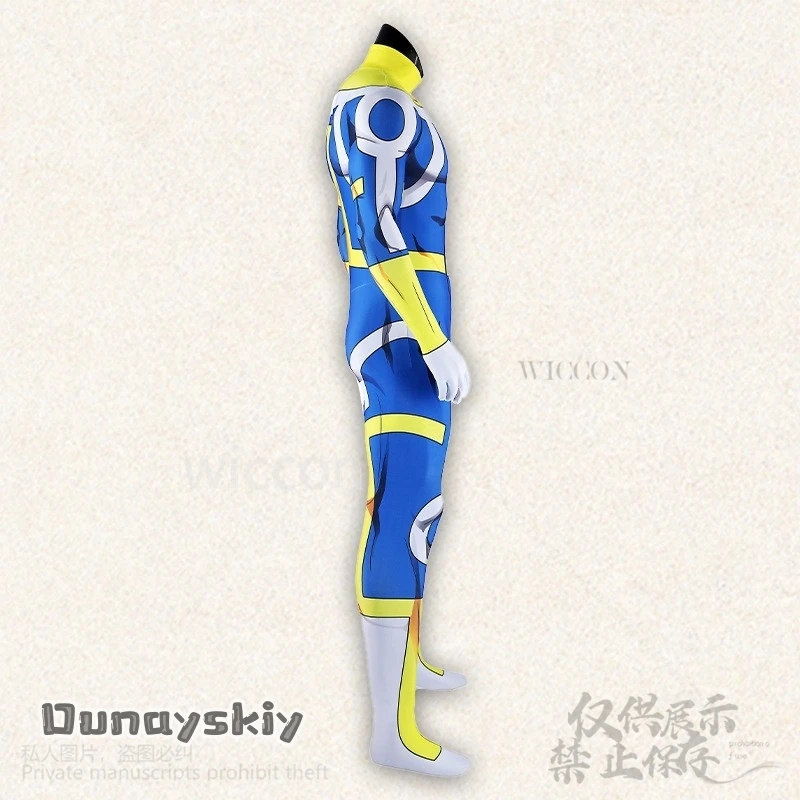 Костюм для косплея Immortal Anime Invincibleee, синий, желтый комбинезон, боди, сексуальная униформа, боевой костюм героя, униформа для девочек