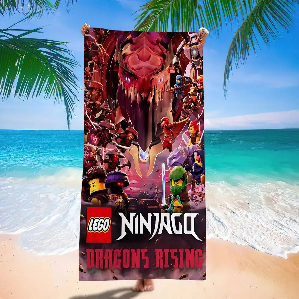 Cool L-LEGOs Cartoon N-Ninjago Microfiber Beach Towel Absorbent Quick Dry Soft Yoga Swimming Resort Mountain Climbing Towel