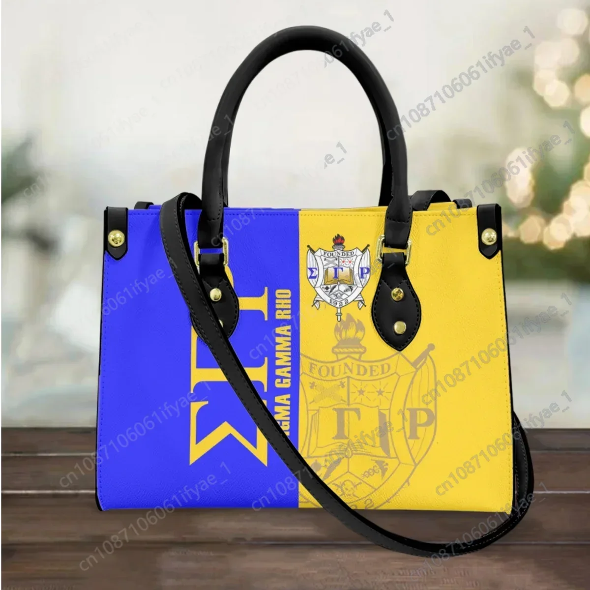 Nieuwe Hoge Kwaliteit Dames Handtassen Bakken Luxe Sigma Gamma Rho Print Top Handvat Pu Lederen Crossbody Tas Voor Woon-Werkfeest