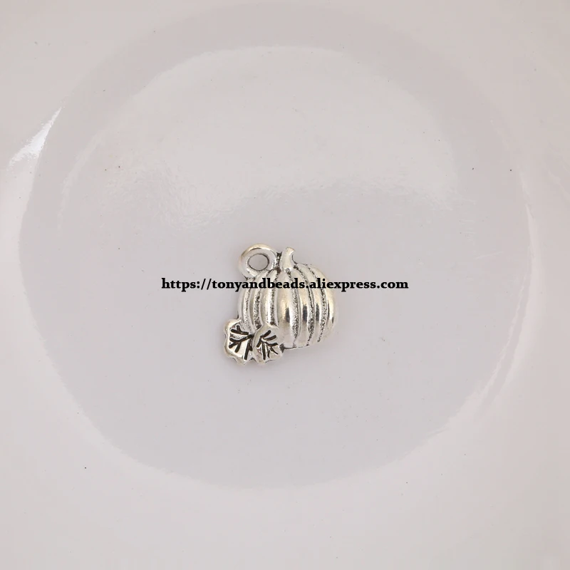 (50Pcs/Lot) Zinc Alloy Tibetan Silver European Charm Pumpkin-Shape Pendant Size 10X9mm ZN29096B