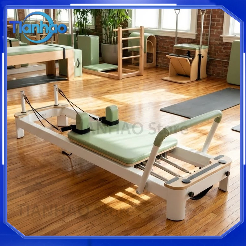 Premium Durable Portable White Aluminum Alloy Pilates Reformer Bed Set with High-Quality Frame for All Users