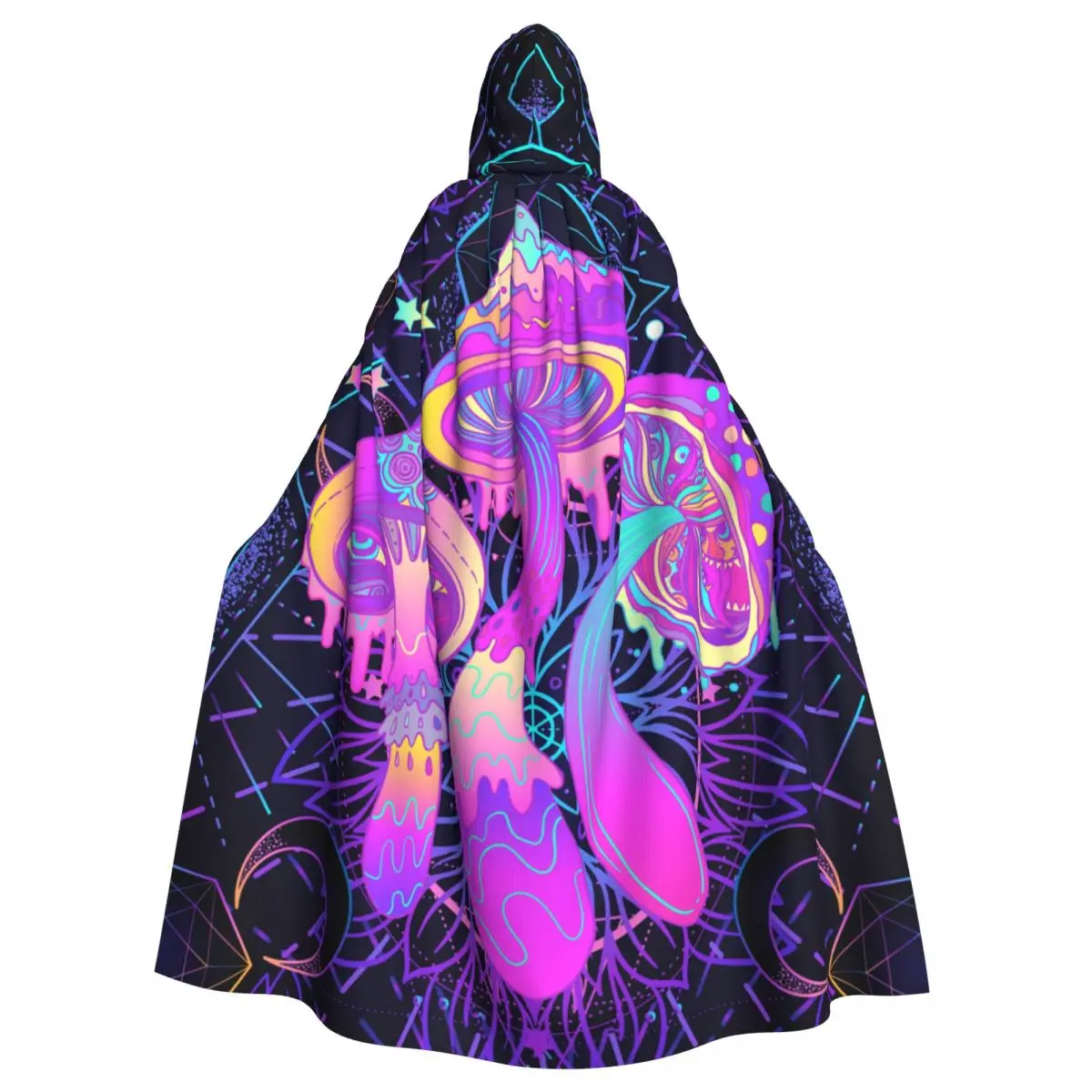 Hooded Cloak Unisex Cloak with Hood Psychedelic Magic Mushrooms Cloak Vampire Witch Cape Cosplay Costume