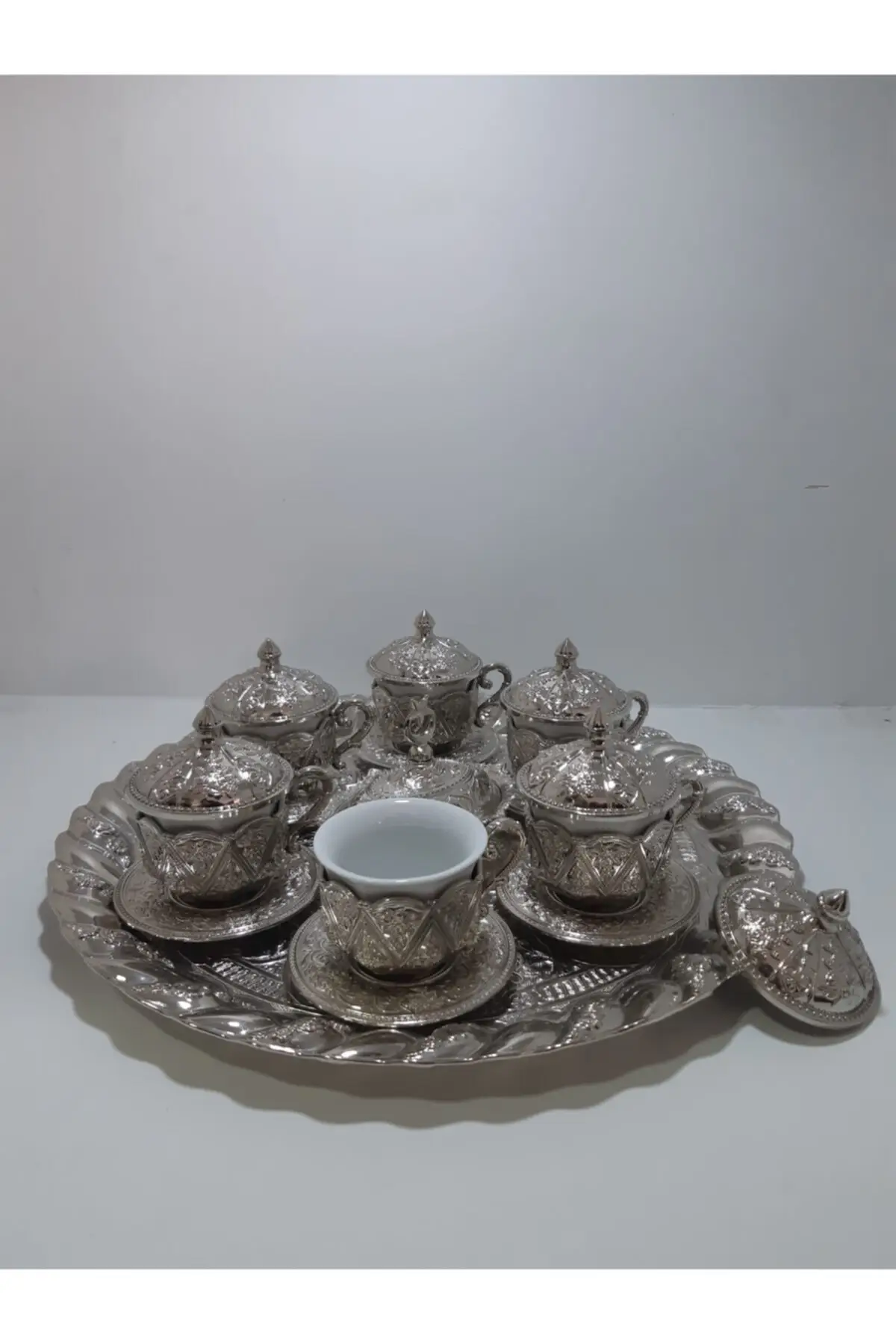 DOLBOVI Arsal nickel plated coffee set 6 handmade espresso cup