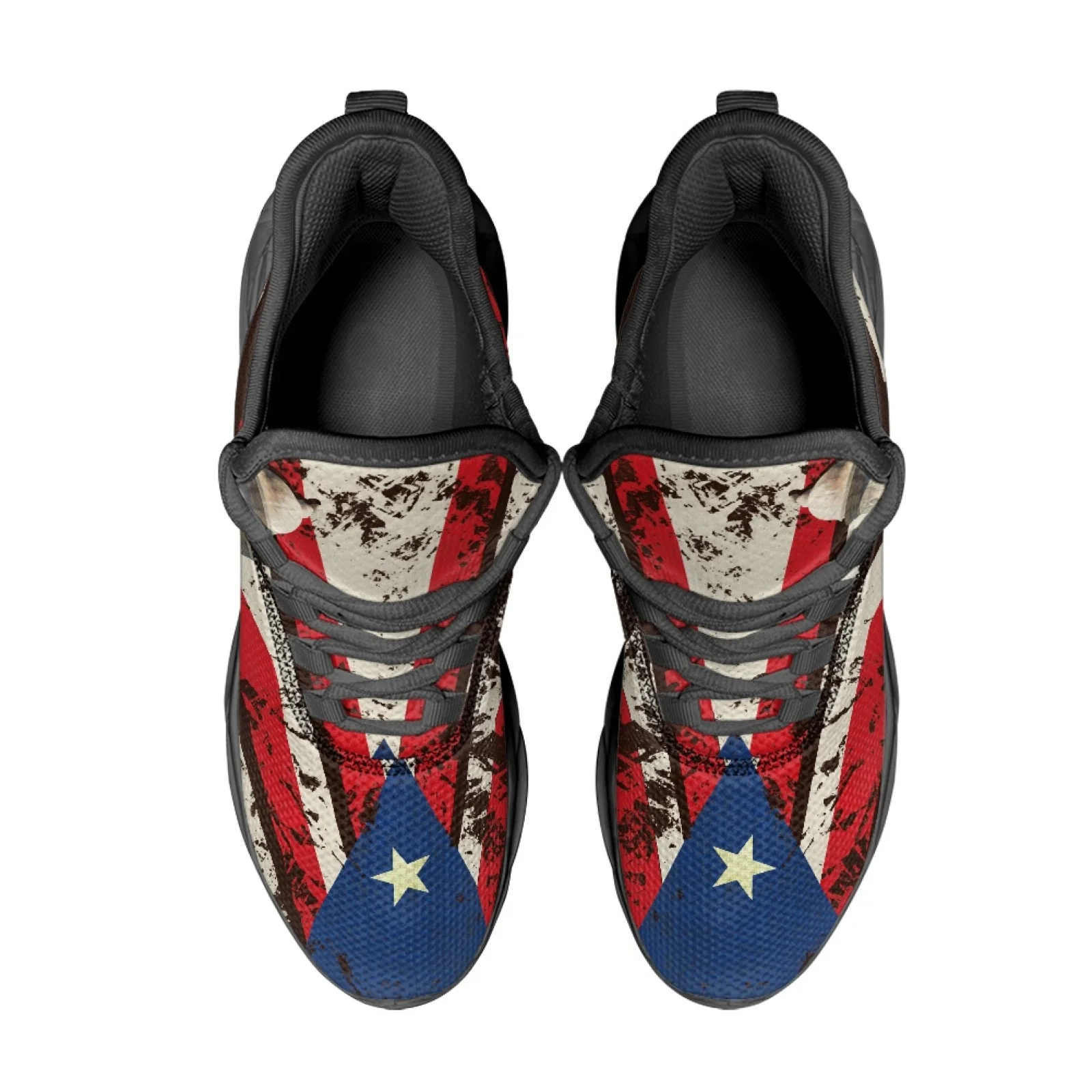 PENSTROLL Distressed Patriotic Lace-Up Athletic Fashion Shoes Athletic Shoes for Walking Comfortable Running Shoes