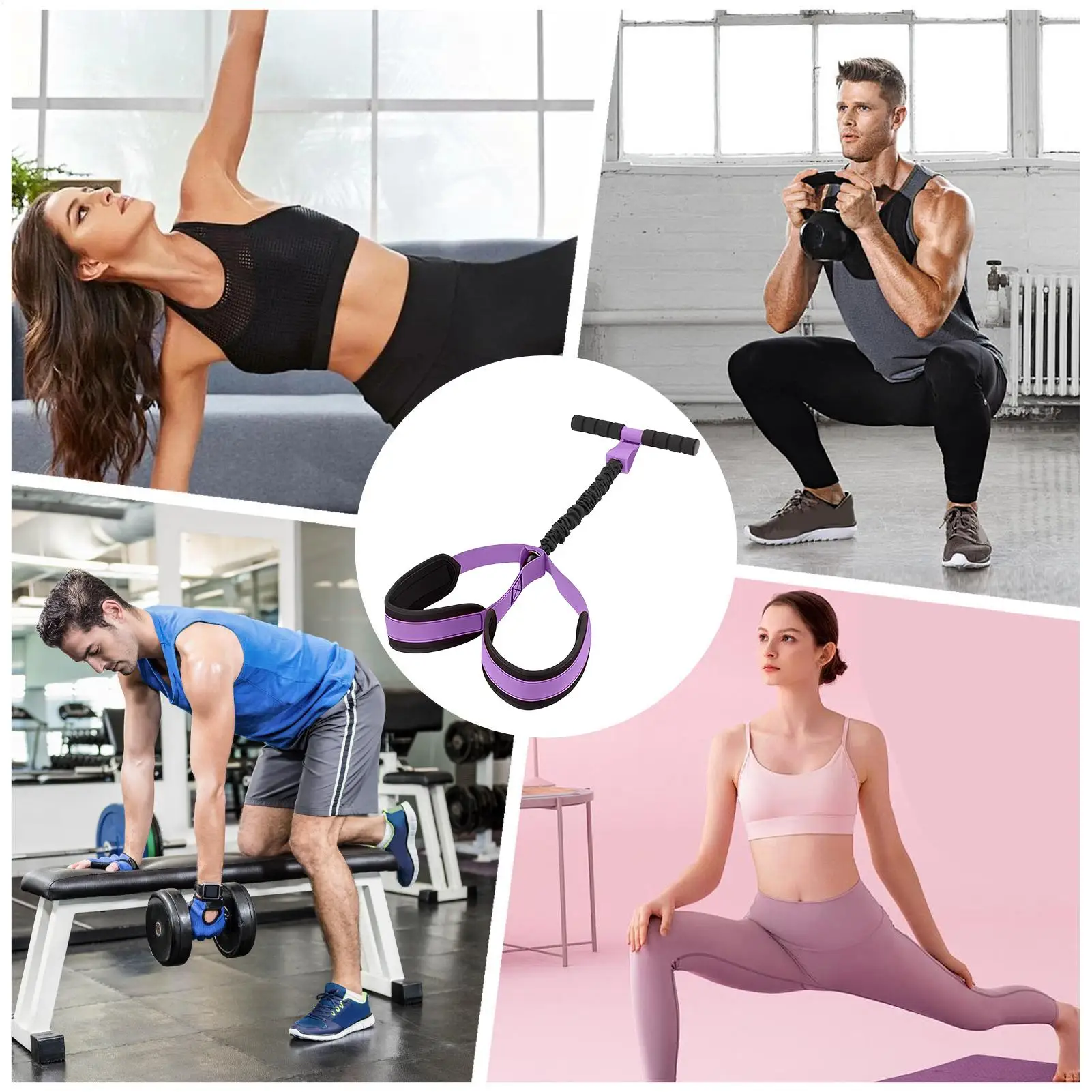 

Многофункциональная эластичная лента для фитнеса с ручками, регулируемая, из мягкого латекса, для домашней йоги и тренировок