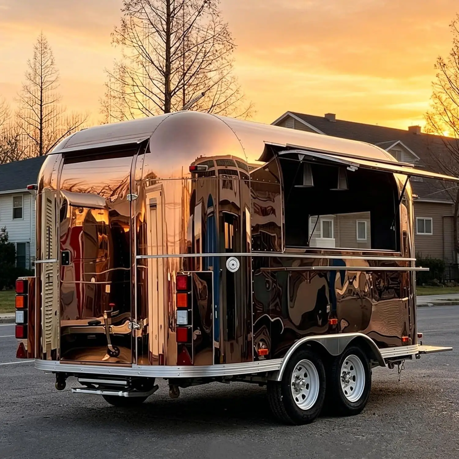 13 FT Mobile Food Truck Kitchen Stove Grill Kabab Grill BBQ Fryer Popcorn Maker Stainless Steel Full Kitchen Equipment
