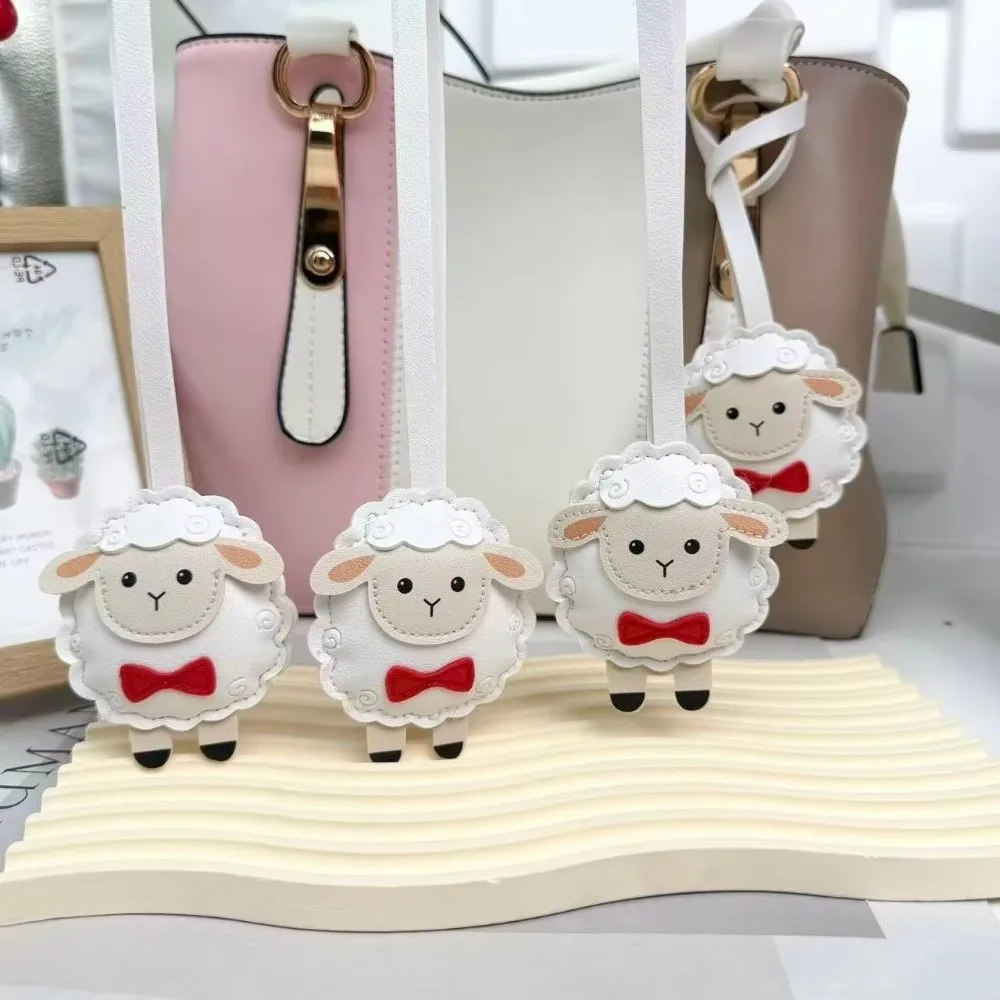 Kawaii PU Leather Sheep Keychain Lightweight Soft Lamb Keyring Cartoon Animal Multi-Color Bag Charm Girlfriend