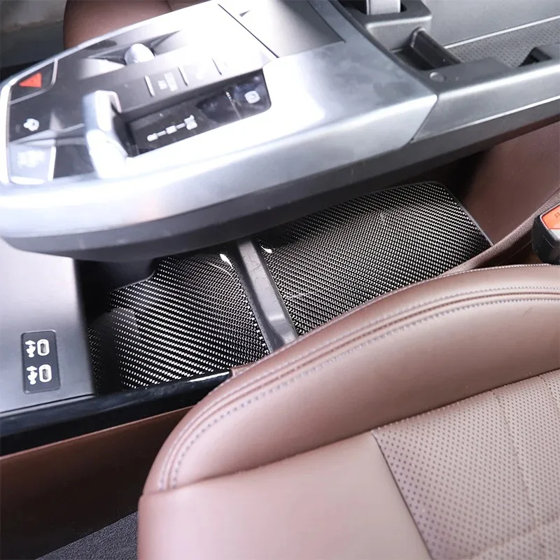 

metyoucar For BMW X1 IX1 U11 2023-25 Soft Carbon Fiber Car Center Shift Lower Storage Slot Pad Trim Sticker Interior Accessories
