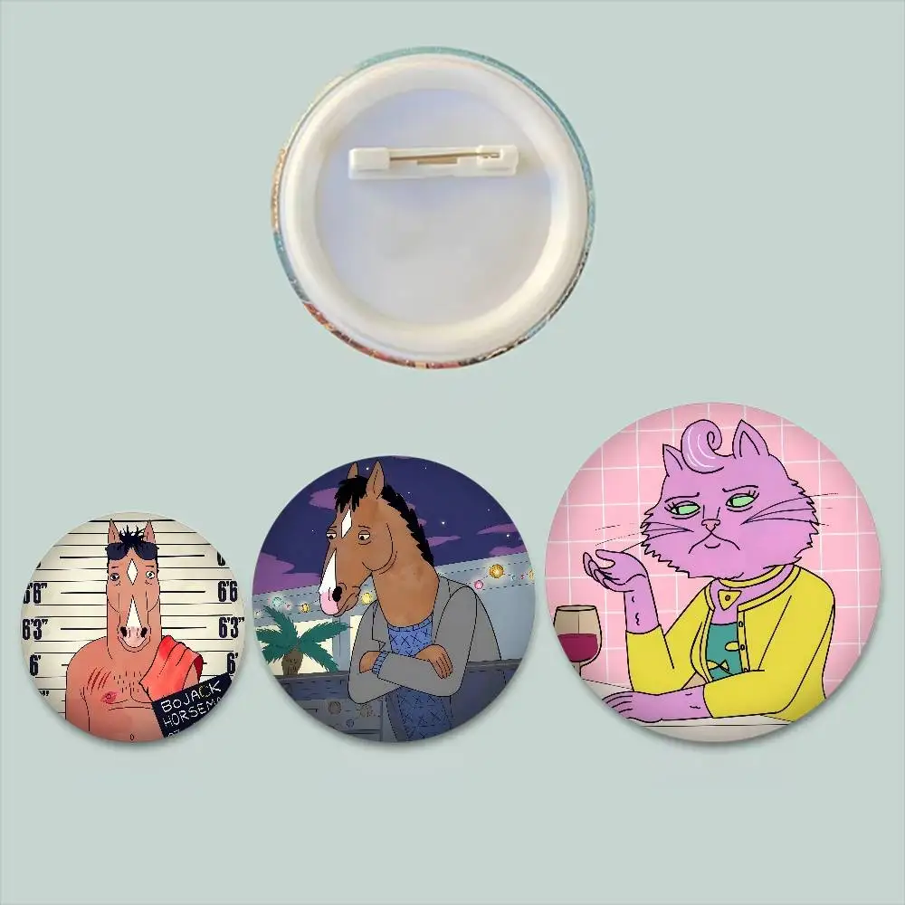 Hot B-BoJack HorsemanS Figure Icon Badge Handmade Tinplate Brooch For Backpack Clothes Chest Ornament Gifts