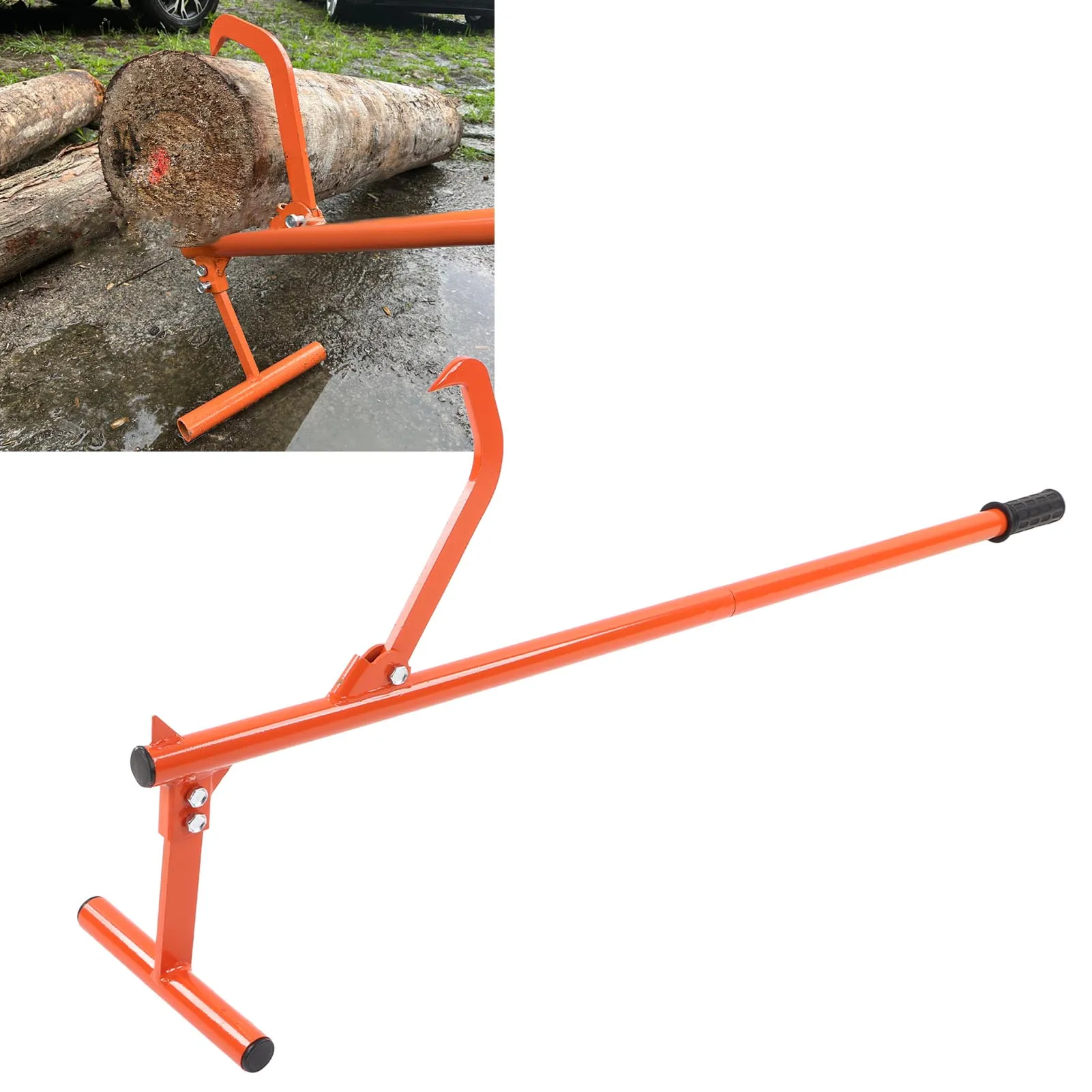 Log Lifter 51in Steel Rainproof Log Roller Cant Hook Jack Tool for Transportation Logging Tool