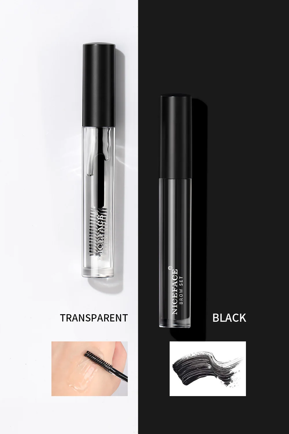 Gel à sourcils liquide de coiffage incolore noir Transparent Gel fixe imperméable à l'eau résistant à la sueur réparation des sourcils Gel de maquillage pour les yeux