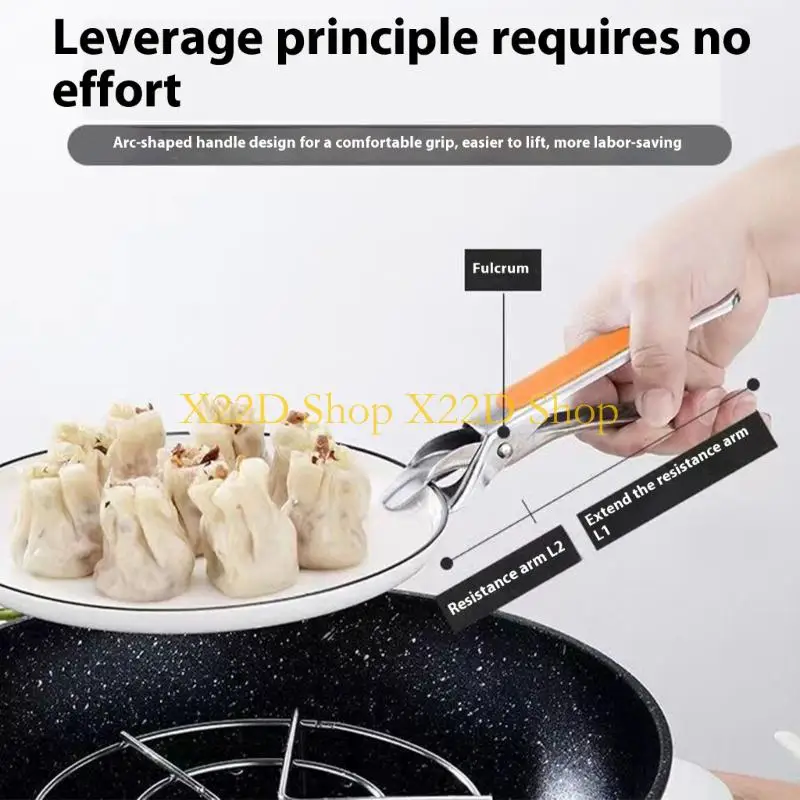 X22D Steel Heat Resistant Tongs Grippers With Nonslip Silicones Grip For Hot Cookware Grilling Utensils Camping Accessories