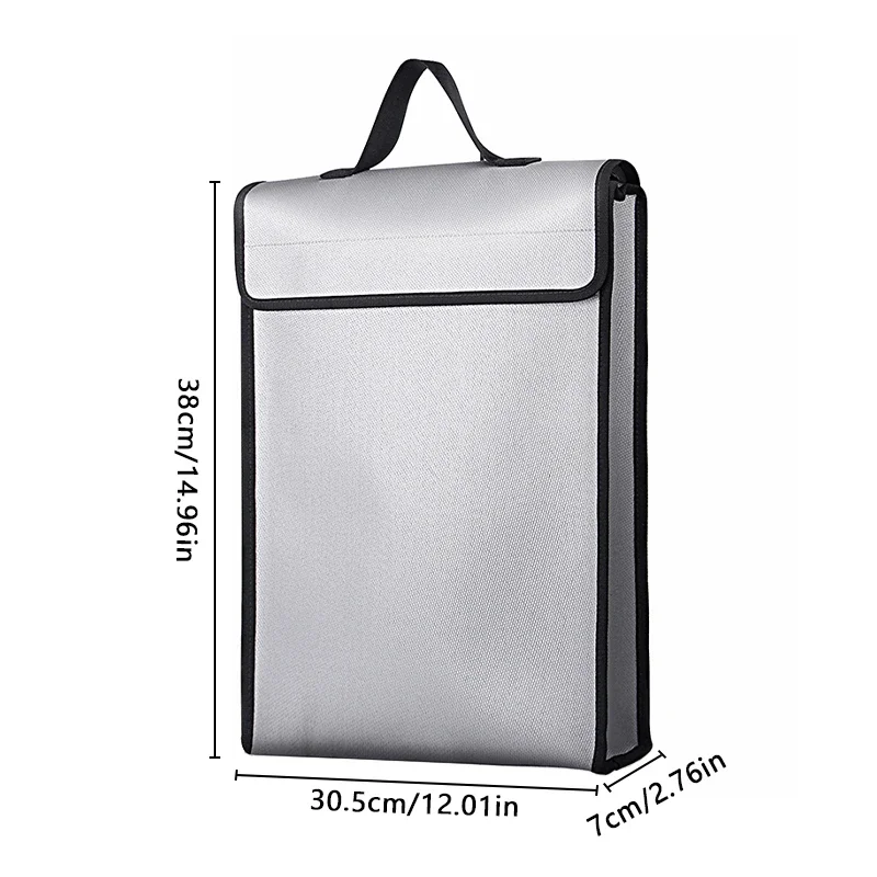 Portable Fireproof Document Bag Holder Pouch Home Office Safe Bag Fire & Water Resistant File Folder Safe Storage 380* 305* 70mm