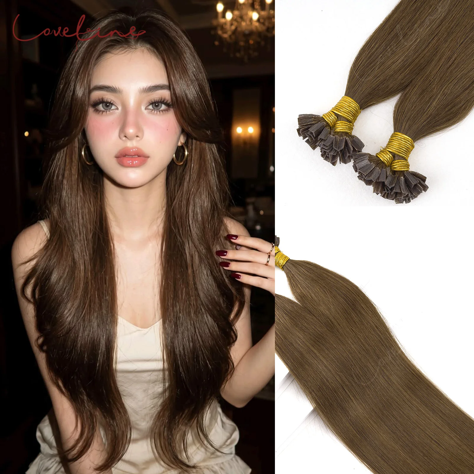 100% Real Remy Human Hair V Tip Extensions Keratin Capsule Straight 14-26Inches 50g 50pcs Salon Quality New Hairpieces for Women