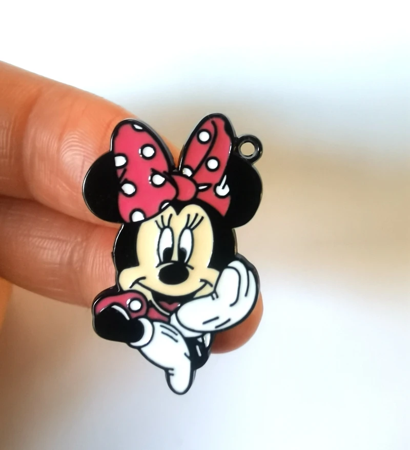 

Lot cartoon 10 PCS Minnie Charm Earrings DIY Key chain Necklace Pendant Bracelet Jewelry Handmade Findings Gift