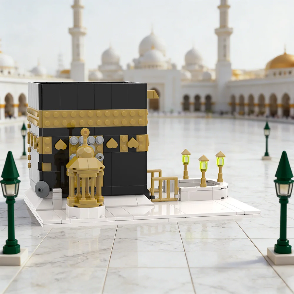 MOC Islam Kaaba Mattoni Islam Religione Kaaba Street View Architettura Building Block Modello di Montaggio Giocattoli Per Bambini Regali Di Compleanno FAI DA TE