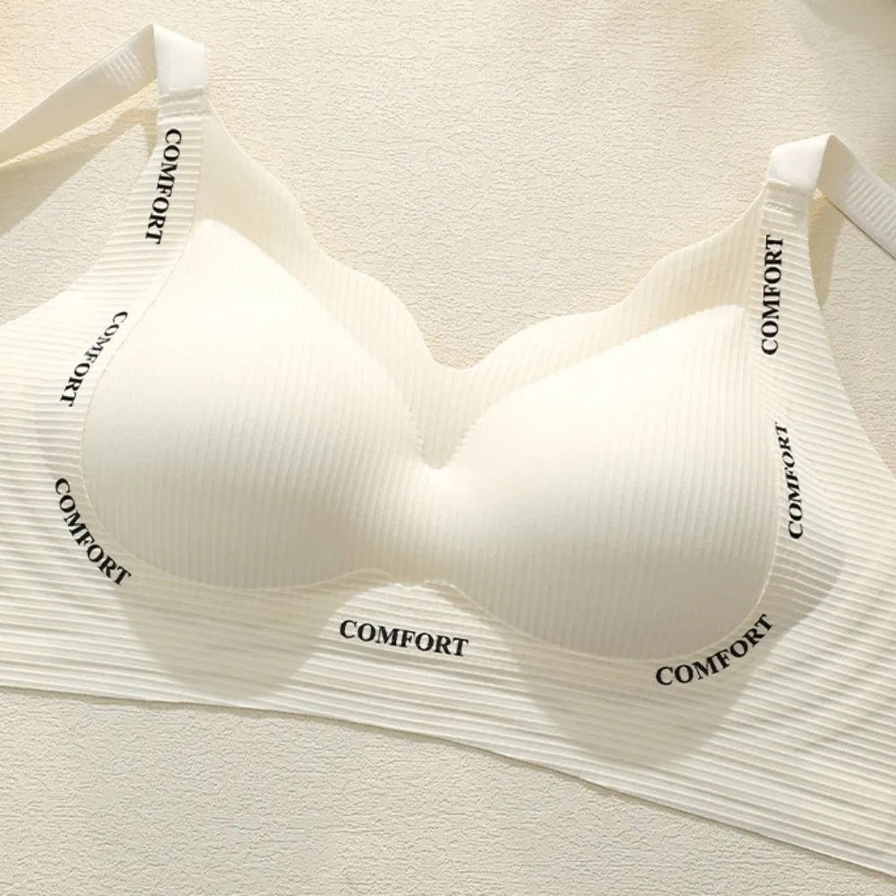 영어 레터 무선 딥 V 브라 밀착형 충격 방지 푸쉬업 속옷 란제리 처짐 방지 심리스 브라 러닝