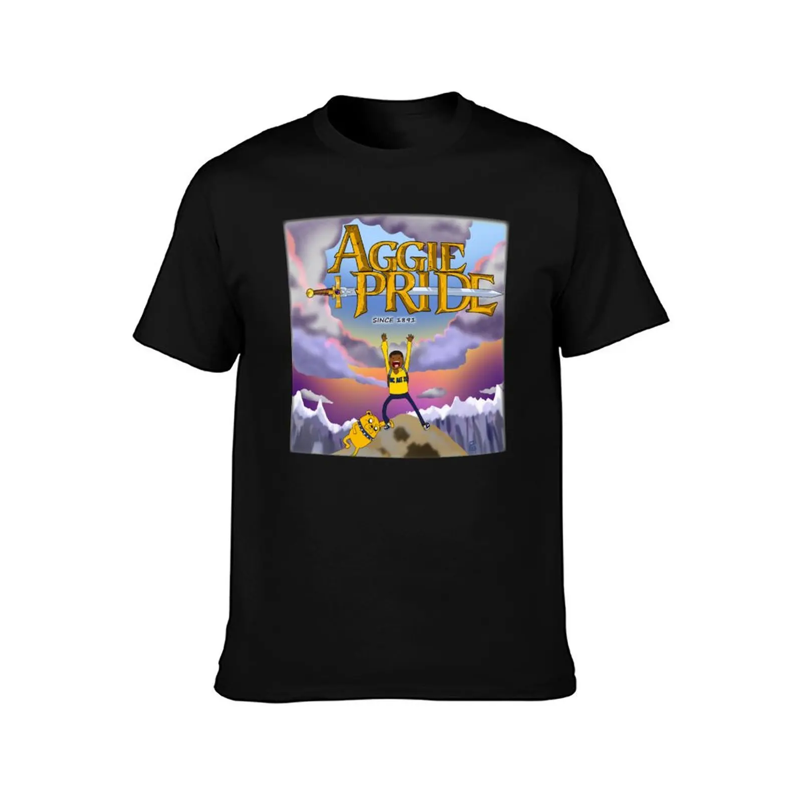 Aggie Pride fade (waves) T-Shirt Retro Style Print Casual Top