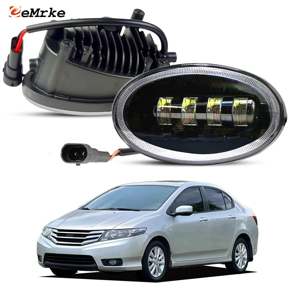 

LED Car Front Fog Lights Oval Type H11 DRL White Yellow 40W for Honda City Ballade Australia Brazil Thailand 2012 2013 2014