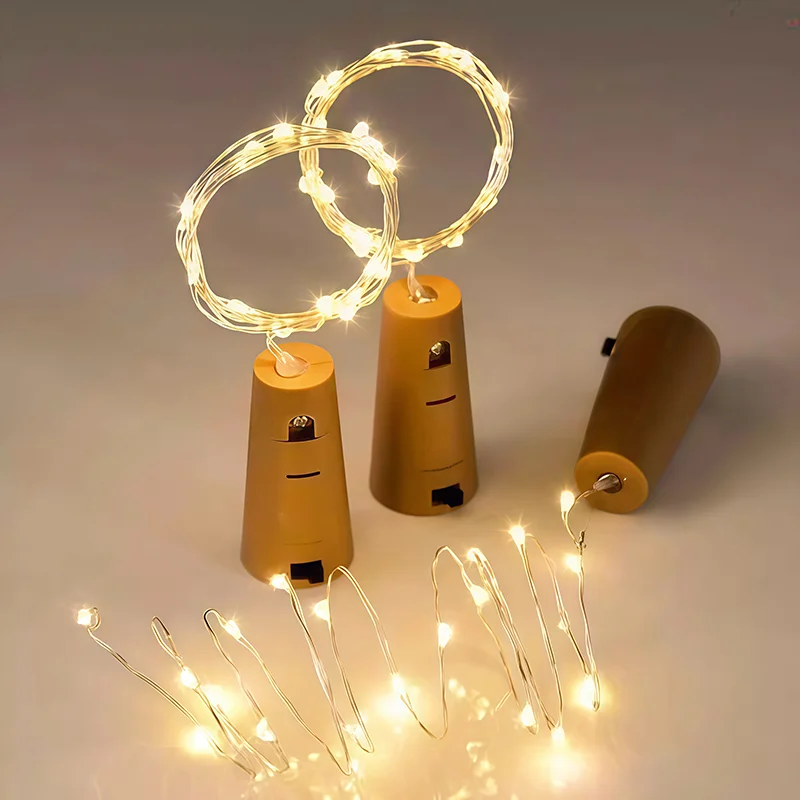 10pcs Bar LED Wine Bottle Cork String Lights Christmas Decoration Led Lamp Bottle Fairy Lights Holiday Copper Wire Lights String