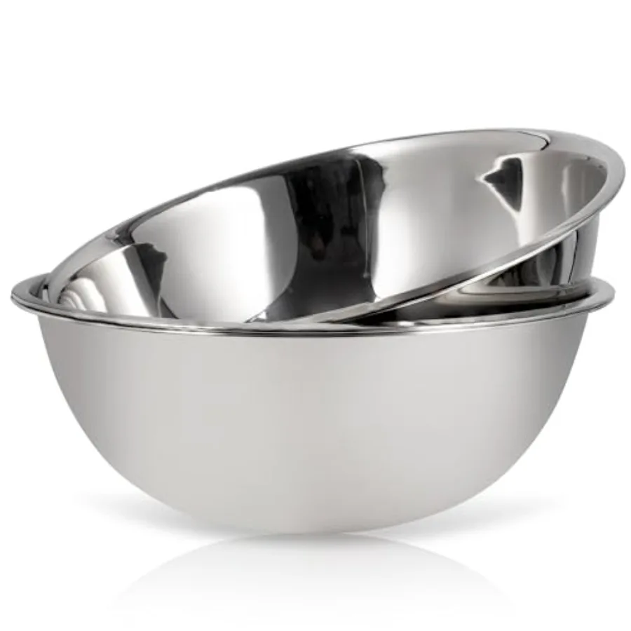 

Large Mixing Bowls, Set of 3 Stainless Steel 20 Quart Bowls for Restaurants, Food Service, Caterers and Home Kitchen Use, Rust