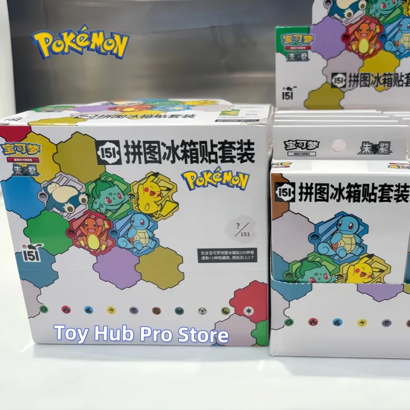 

New Pokemon Cards Tcg Collected 151 Scarlet & Violet Chinese Gift Box Trading Cards Jigsaw Fridge Magnets Set - Collectible Toys