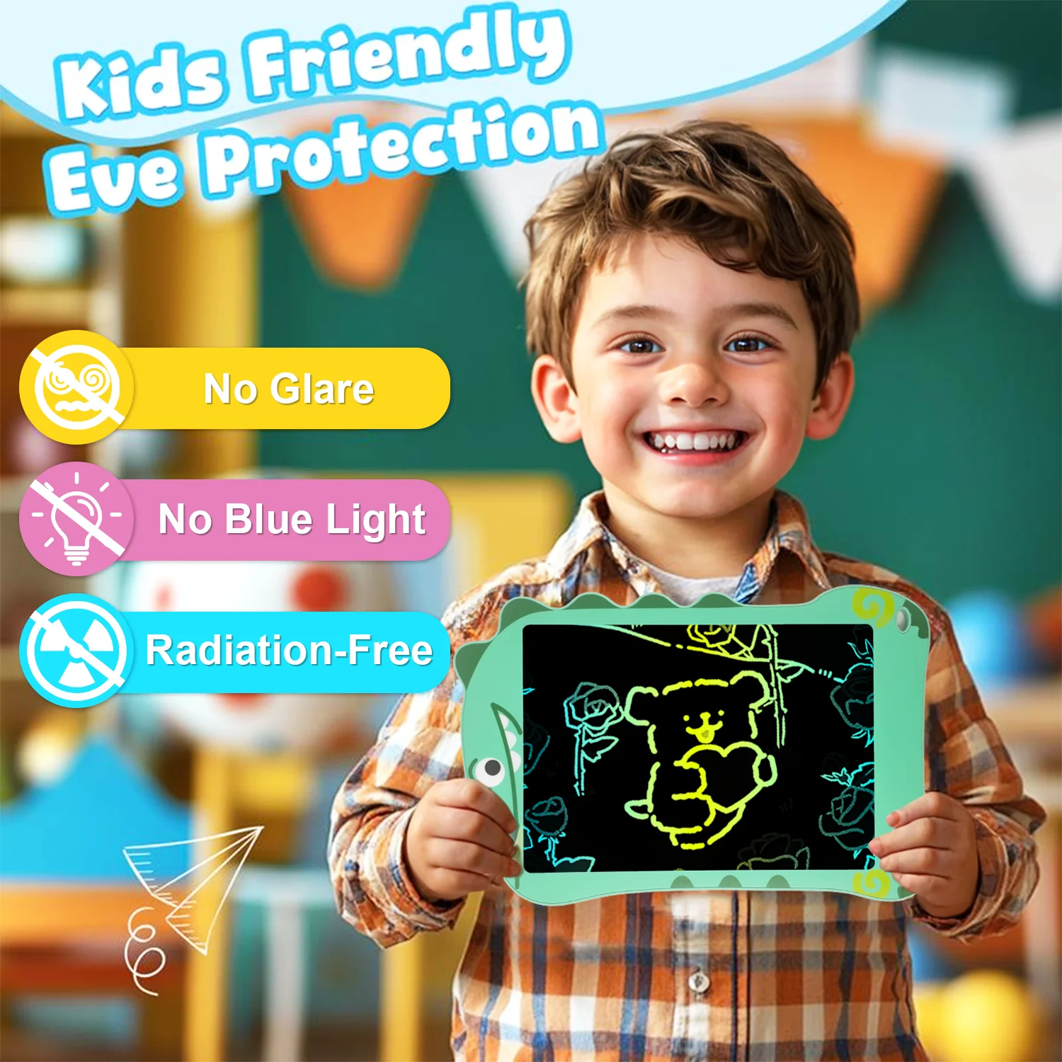 4-pack LCD-schrijftablet voor kinderen, 8,5 inch kleurrijke Doodle Board tekentablet, educatief speelgoed verjaardagscadeaus voor