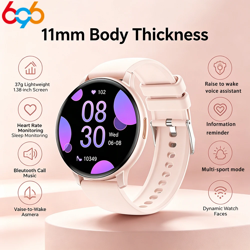 Men Lady Custom Dial Watches Heart Rate 1.38inch HD Screen BT Call Smart Watch Women Sport Fitness Tracker Waterproof Smartwatch